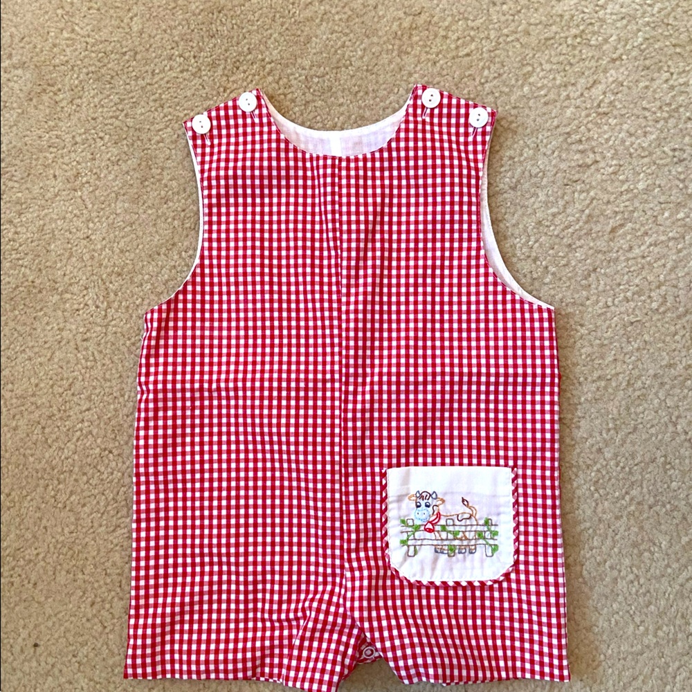 Red Gingham Cow Jon Jon